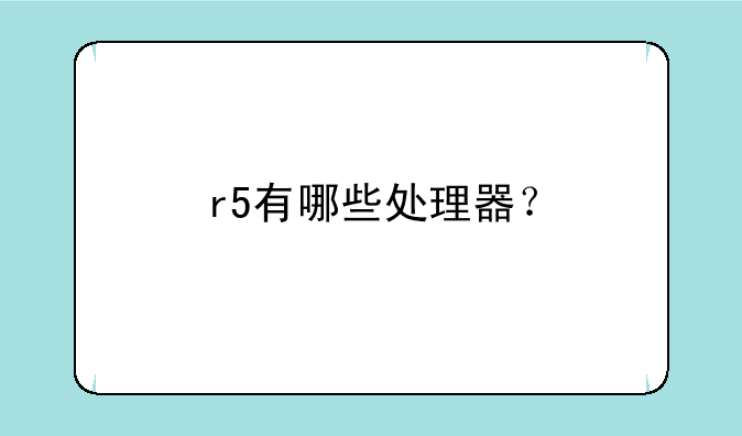 r5有哪些处理器？