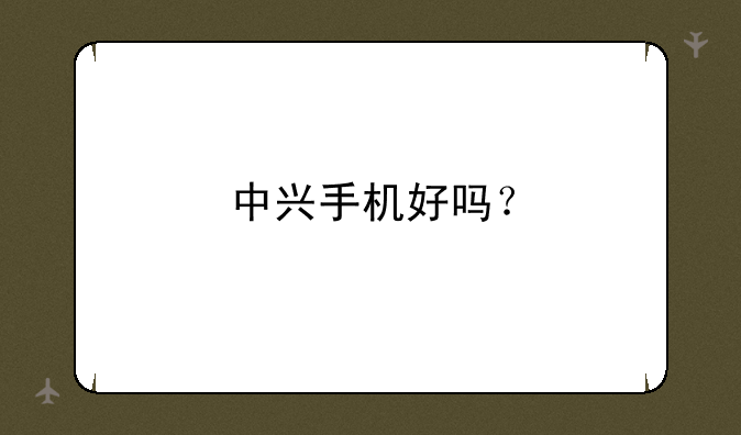 中兴手机好吗？
