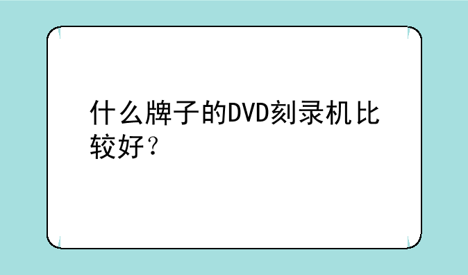 什么牌子的DVD刻录机比较好？