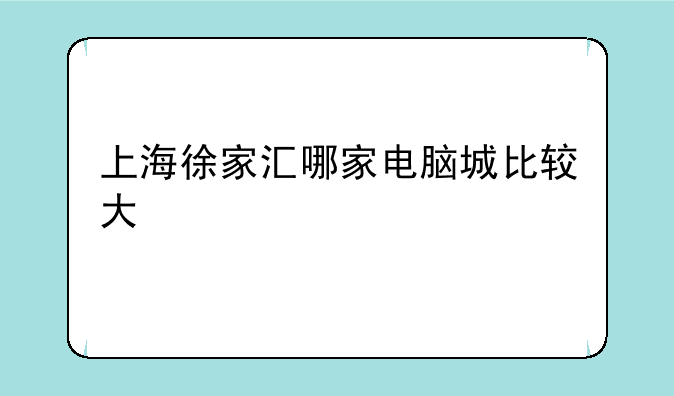 上海徐家汇哪家电脑城比较大