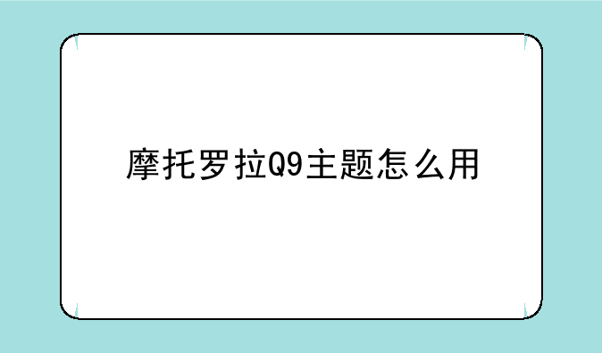 摩托罗拉Q9主题怎么用