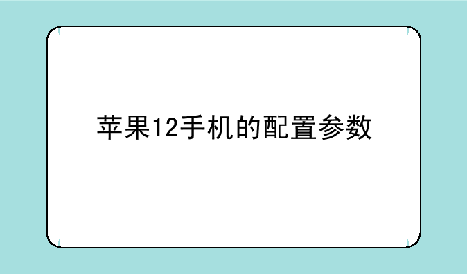 苹果12手机的配置参数