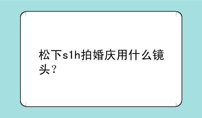 松下s1h拍婚庆用什么镜头？