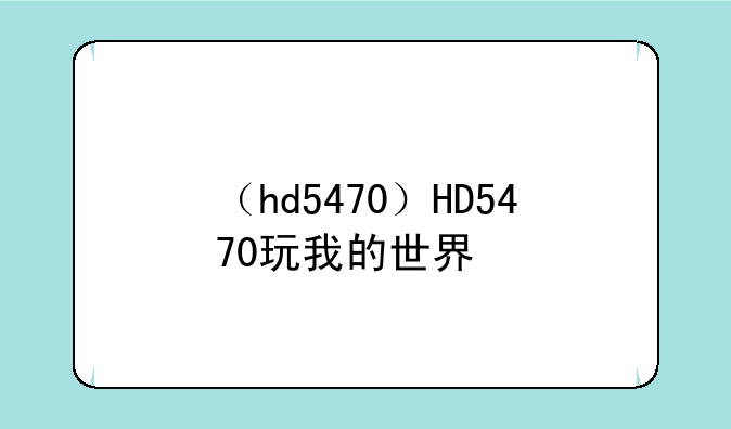 （hd5470）HD5470玩我的世界