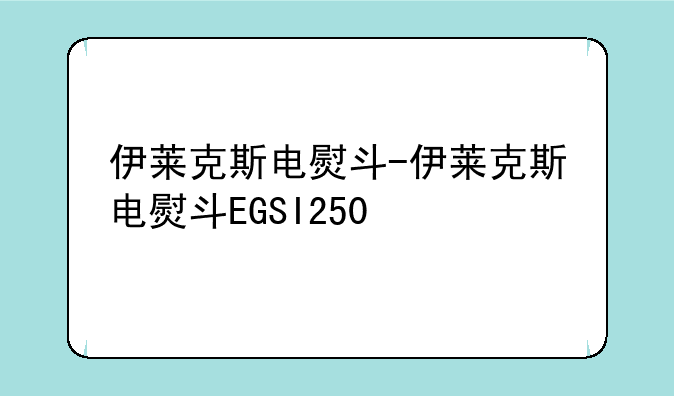 伊莱克斯电熨斗-伊莱克斯电熨斗EGSI250