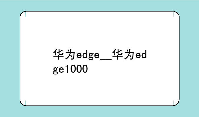 华为edge__华为edge1000